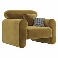 Modern Leisure Chair Gala Armchair Yellow 3d model