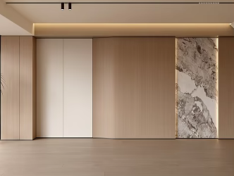Modern Simple Sofa Background Wall Modern Decoration Balcony Cabinet Living Room Cabinet Wood Decorative Background Wall 3d model