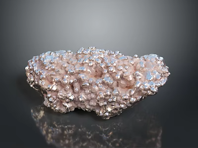 Pinkish White Natural Stone Specimen With Irregular Shape And Shiny Crystal Surface 3d model