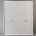 Modern Luxury Dresser With Striped Design And Golden Handles For Interior Decor