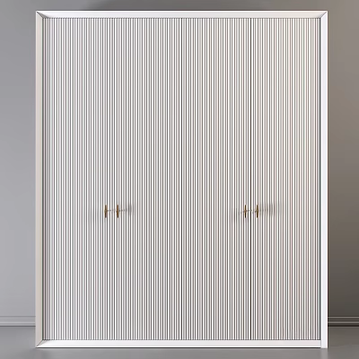 Modern Luxury Dresser With Striped Design And Golden Handles For Interior Decor 3d model
