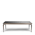 Sleek Black Dining Table With Metal Legs And Circular Surface Patterns Design 3d model
