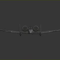 Military Twin Engine Attack Aircraft With Gray Paint And Detailed Wing Structure Design
