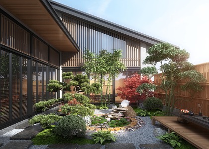 New Chinese Courtyard Landscape 3d model