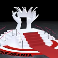 Photo Check in Spot With Crown Held by Hands Red Carpet Steps And Ropes