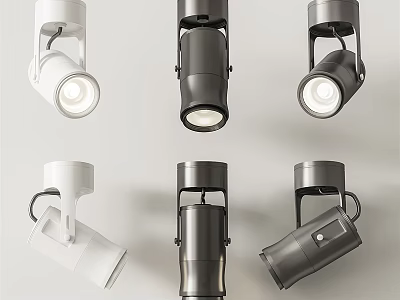Downlights and Spotlights with Various Modern Designs White and Black Indoor Lighting Fixtures 3d model