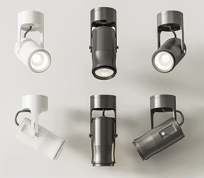 Downlights and Spotlights with Various Modern Designs White and Black Indoor Lighting Fixtures 3d model