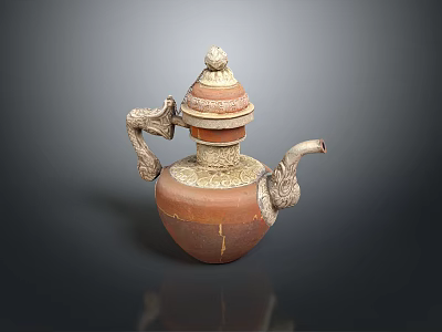 Traditional Ceramic Teapot with Dragon Handle Classic Design for Daily Use Elegant Home Essential 3d model