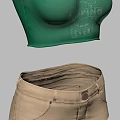 Stylish Green Crop Tops With Best Spring Ever Print And Beige Shorts With Button Detail
