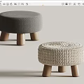 Stool Single Stool Casual Stool Fabric Stool 3d model