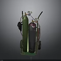 Portable Industrial Gas Cylinder Cart With Two Cylinders Valves Gauges And Hoses