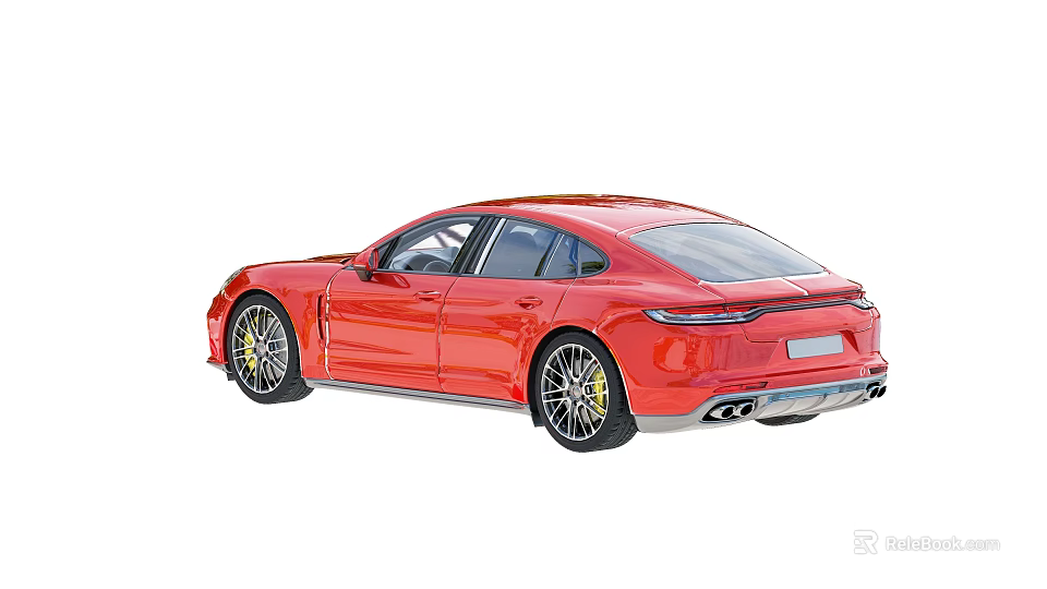 Red Luxury Sports Car With Sleek Aerodynamic Design And Alloy Wheels 3d model 