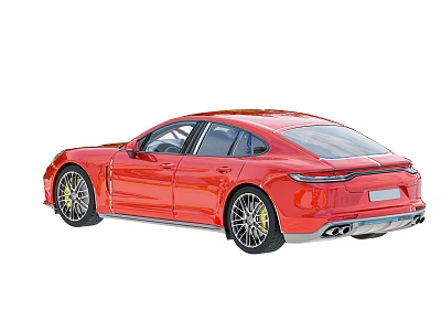 Red Luxury Sports Car With Sleek Aerodynamic Design And Alloy Wheels 3d model