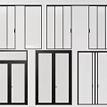 Various Modern Sliding Doors With Glass Panels And Different Frame Designs 3d model