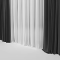 Elegant Black and White Curtains with Flowy Drapes and Modern Design