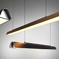 Modern Sleek Pendant Lights with Long Strip Design Black and Gold Illumination
