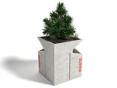 Modern style dustbin public facilities highway facilities recycling bin 3d model