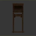 Vintage Wooden Console Table with Carved Legs Two Drawers and Textured Surface