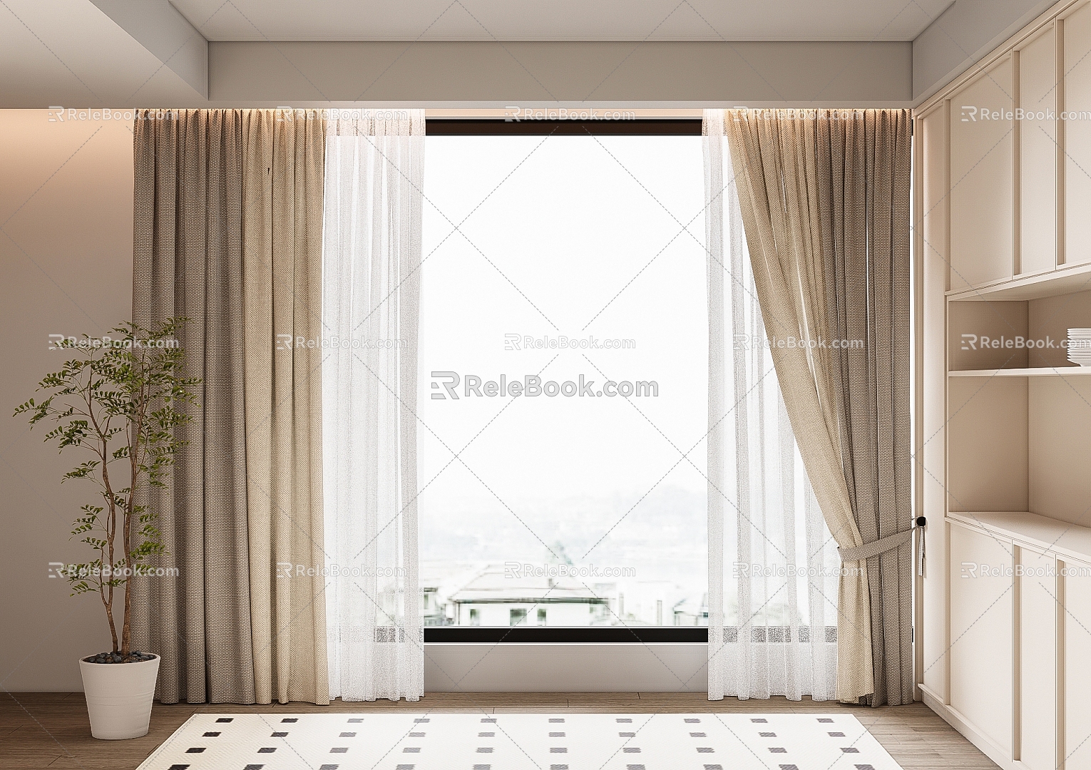 curtain fabric curtain gauze curtain fabric curtain 3d model