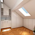 Cozy Attic Living Room With Herringbone Wood Floor Elegant Seats And Large Bright Window Design