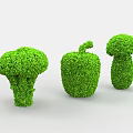 Artistic Garden Shrubs Shaped as Various Vegetable and Fruit Forms 3d model