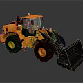 Yellow Heavy Duty Loader With Cab Large Front Bucket And Black Tires