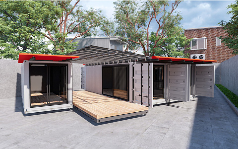 Modern Container Store Container Cafe Container Store Public Building Small Building Post Station Building 3d model