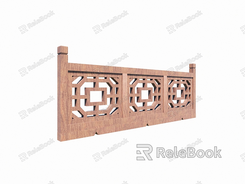 Wooden Railing Commercial Railing Handrail Wooden Fence model