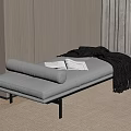 Modern bed end stool 3d model