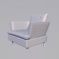 Modern Single Sofa With Button Tufted Backrest And Upholstered Seat Armrest Design 3d model
