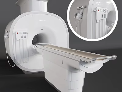 Philips Medical Imaging CT Scanner With Scanning Table And Control Panel 3d model