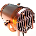 Industrial Style Decorative Lamp With Metal Cylindrical Design And Grid Guard Stand