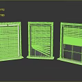 Wooden Frame Window Blinds In Different Open Close Positions For Modern Home Decor
