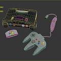 Modern game console home game console Nintendo game console vintage game console 3d model