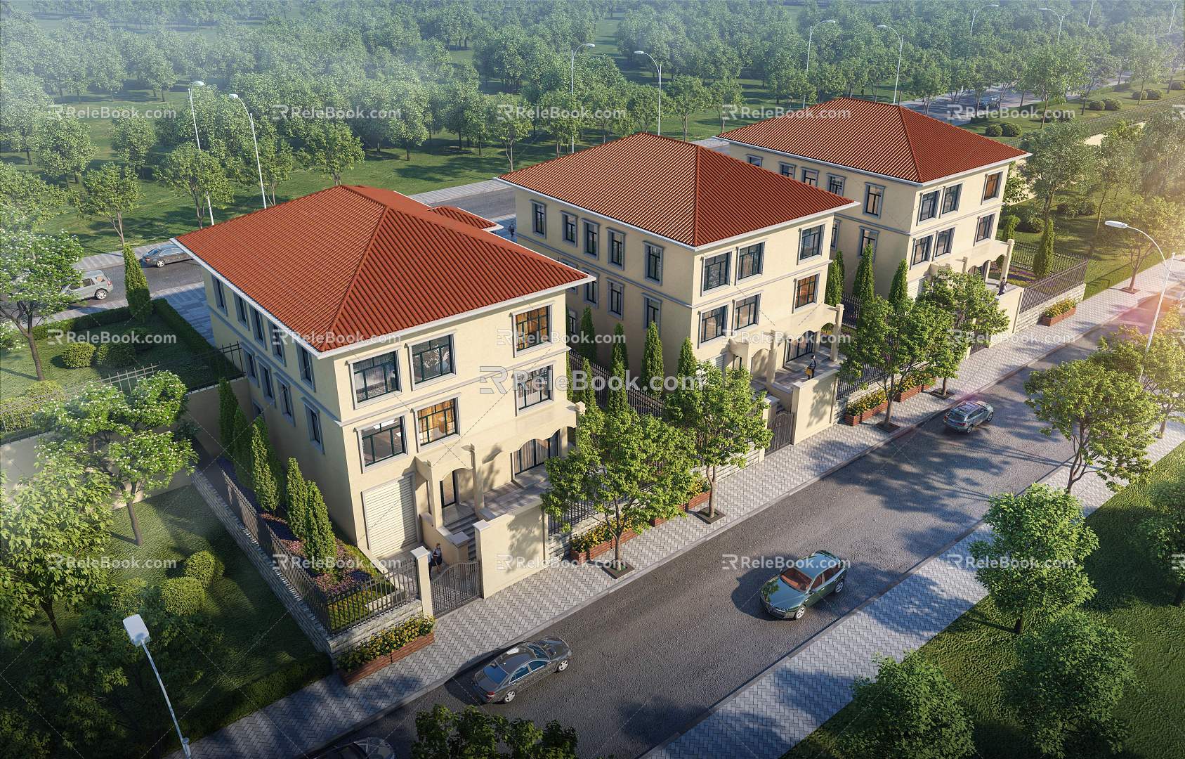 Jianou single family villa villa bird's eye view townhouse 3d model