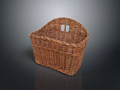 Handwoven Wicker Storage Basket for Home Organization and Decorative Use 3d model