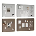 Stylish Bulletin Boards Adorned With Papers Photos Notes And Sketches