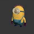 Minion Character From Animated Movie With Yellow Body Blue Overalls And Single Large Eye