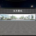 Modern Hall Interior Design With Black Ceiling Marble Floor Waiting Seats And Large Windows