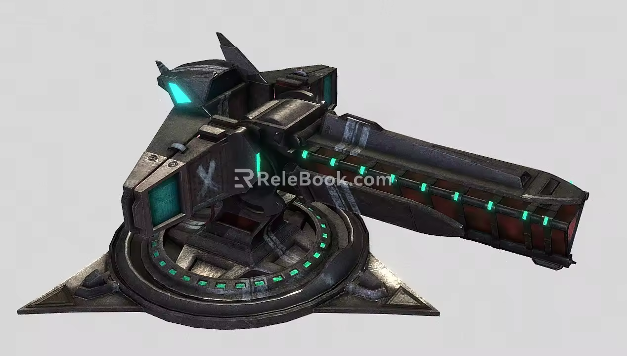Cannon Sci-fi Cannon Battery Naval Cannon Spaceship 3d model