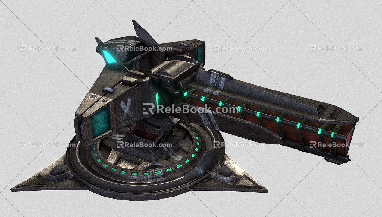 Cannon Sci-fi Cannon Battery Naval Cannon Spaceship 3d model