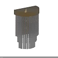 Modern Wall Sconce With Golden Round Top And Transparent Glass Tassels Layered Design