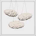 Hanging White Cloud Shaped Pendant Lights With Textured Design For Modern Interior 3d model