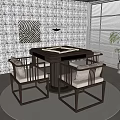 New Chinese Mahjong Table and Chair Combination 3d model