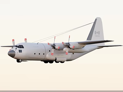 White Fighter Jet Featuring Four Propellers Long Fuselage Red Wing Markings And Tail Number 3d model