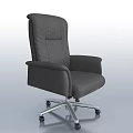 Beige Leather Office Chair with High Back Armrests and Swivel Silver Metal Wheels