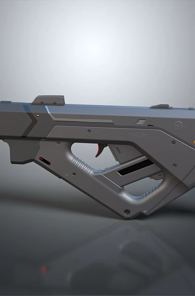 Futuristic Weapon Gun With Sci Fi Metallic Design And Modern Tech Features 3d model