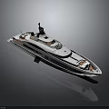 Luxury White Superyacht With Spacious Deck Modern Design And Water Reflection