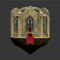 Detailed Ancient Architecture With Arched Design Stone Columns Red Strip And Ornate Decorations