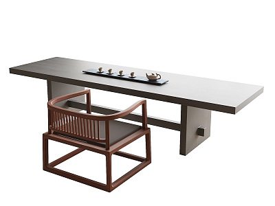 Chinese tea table and chair combination model